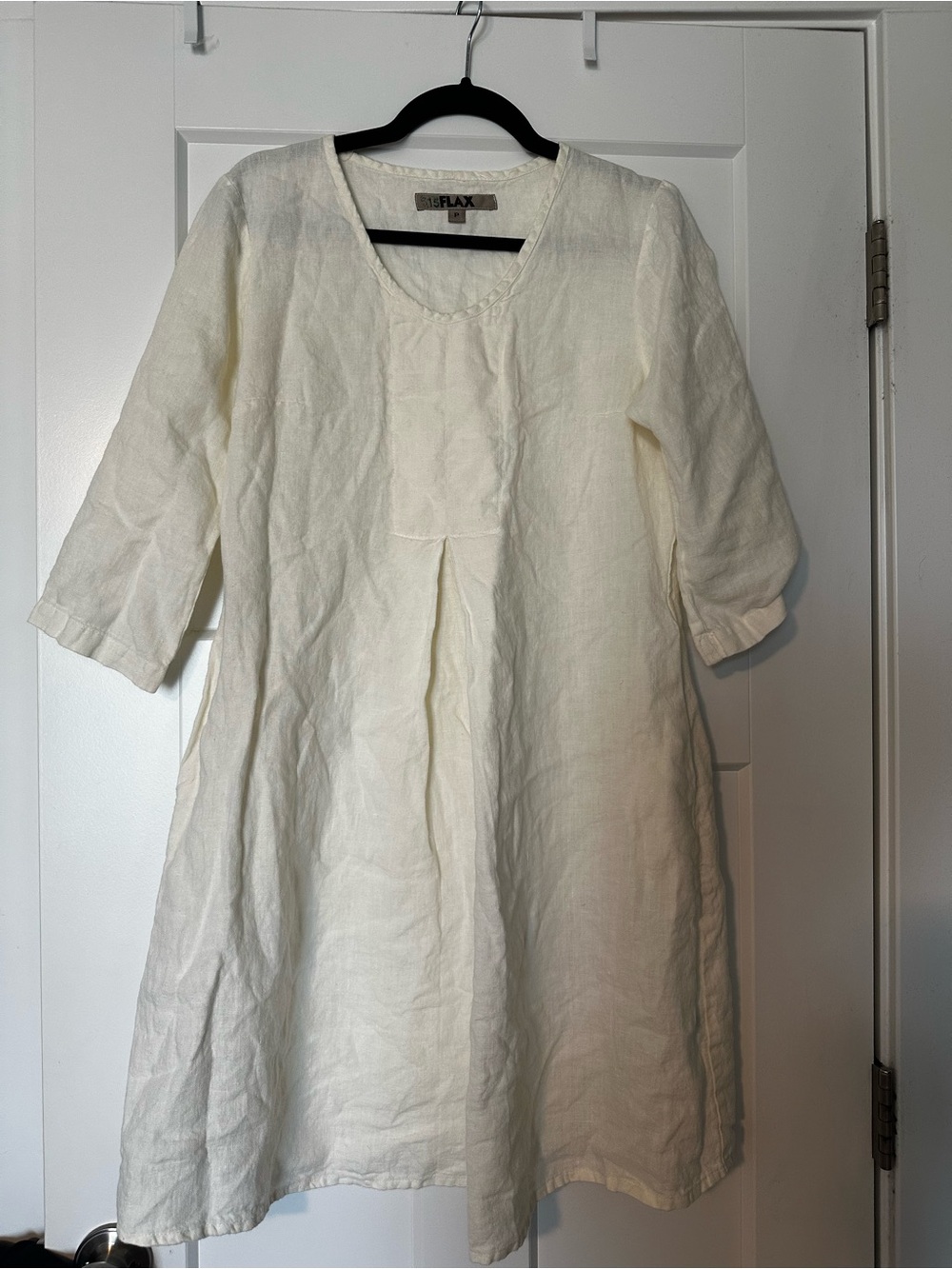 Flax Cream Linen Midi Tunic Dress